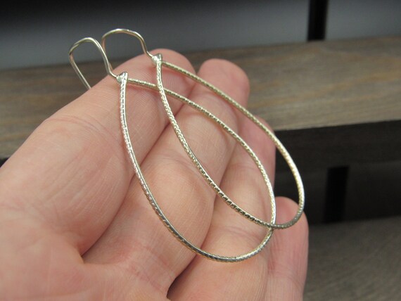 Sterling Silver Large Braided Style Hoop Earrings… - image 2