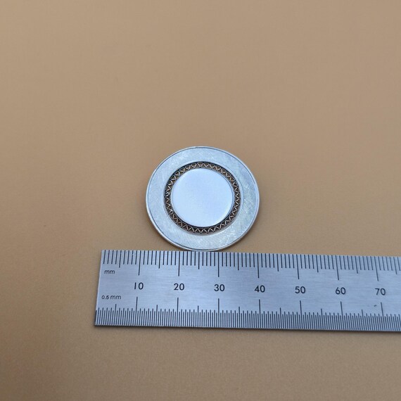 Sterling Silver Unique Textured Pattern Circle Pi… - image 5