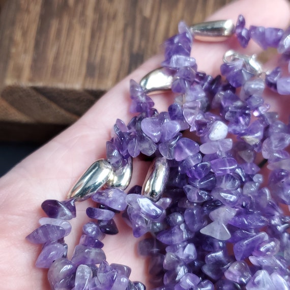 40 Inch Sterling Silver Very Long Purple Amethyst… - image 3