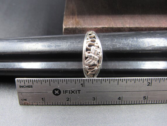 Size 8.5 Sterling Silver Rustic Odd Butterfly Ban… - image 5