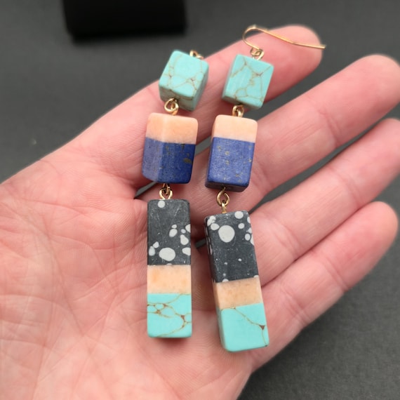 Silver Plated Various Layered Different Stones Da… - image 3