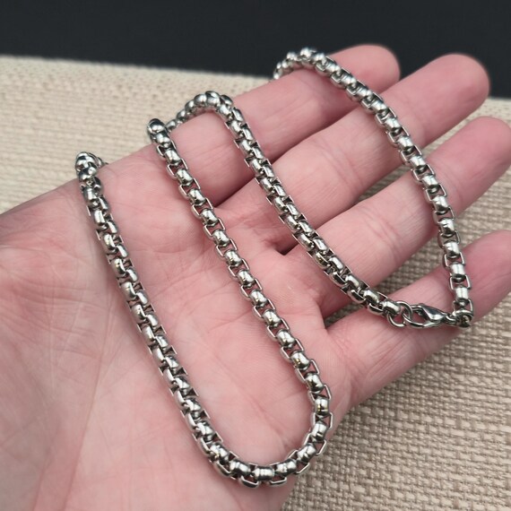 20 Inch Stainless Steel Round Box Chain Unisex Necklace B1090 View 3