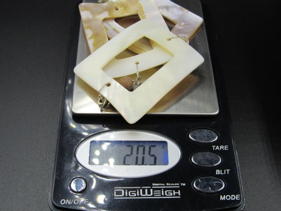 7" Sterling Silver Large Square Shell Bracelet Br… - image 7