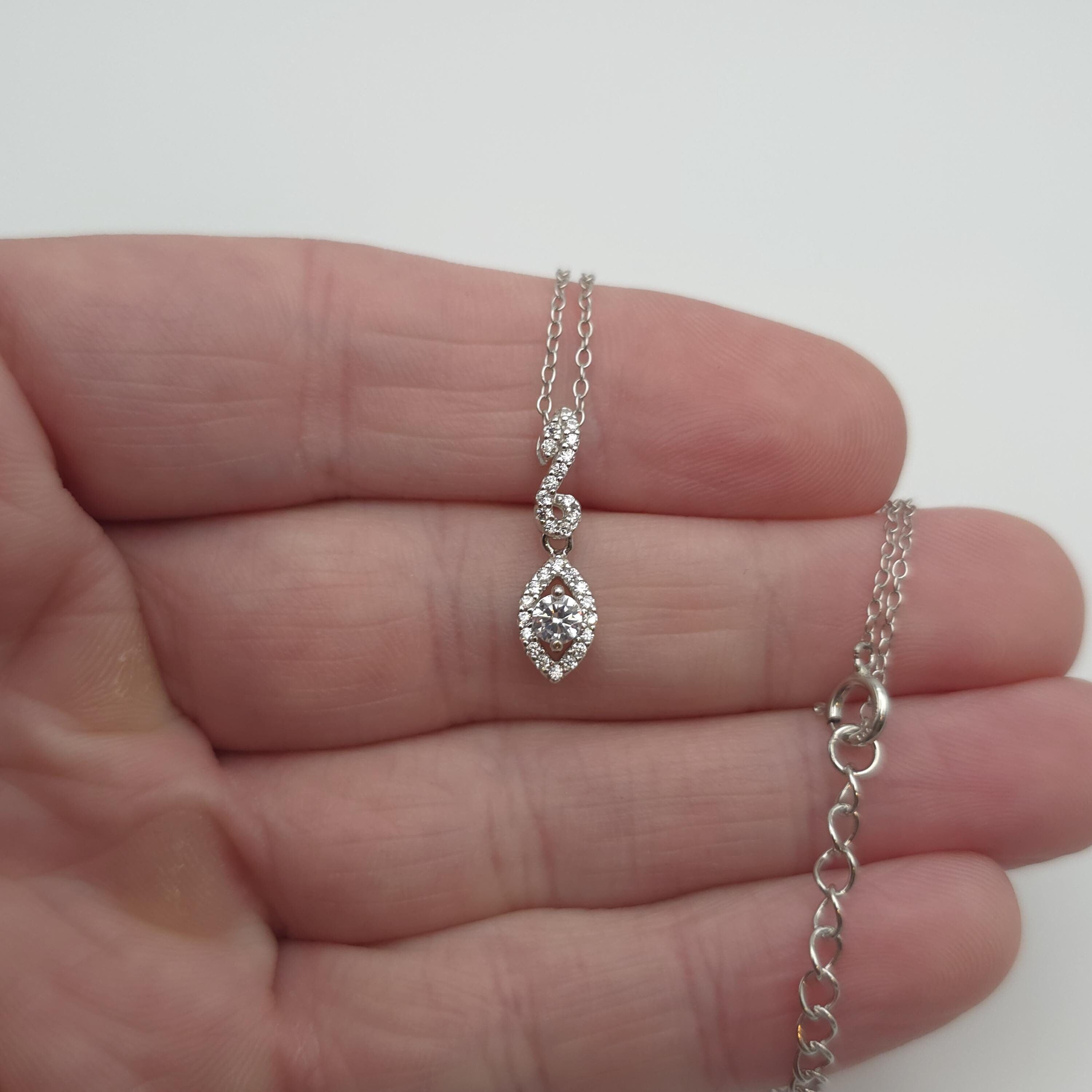 k.s♡ Diamond Butterfly Necklace 1/8 ct tw Sterling Silver 18&quot