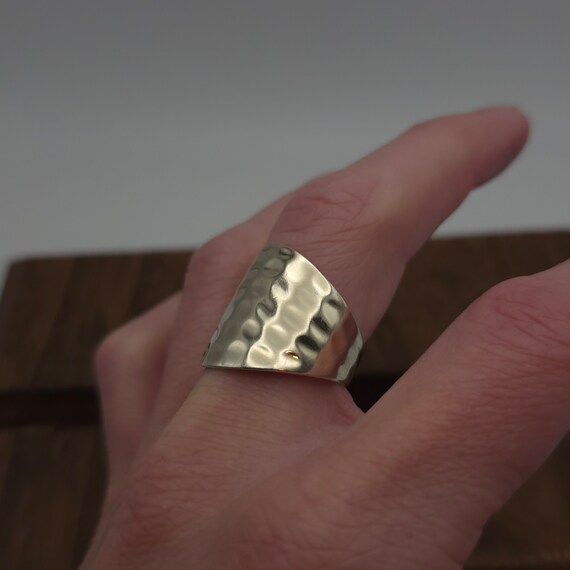 Size 10 925 Sterling Silver Solid Cool Large Hamm… - image 3