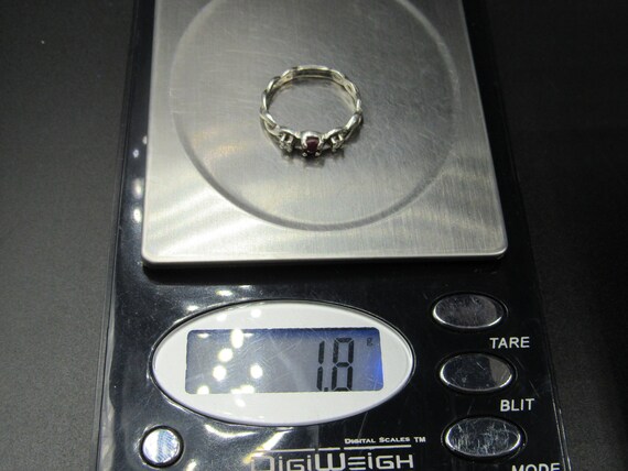 Size 7 Sterling Silver Rustic Rough Ruby And CZ G… - image 9