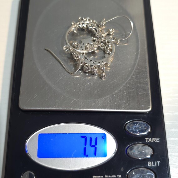 Sterling Silver Unique Pattern Hefty Earrings A11… - image 6