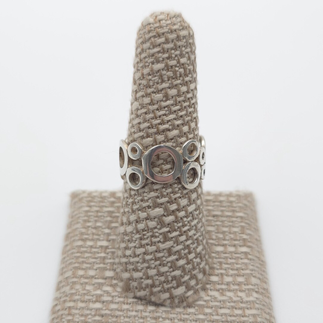 ①Own Light Mix Ring【#Casual】（Silver) Size 8 Sterling Silver Cute Circles Wide Ring A1622 - Etsy