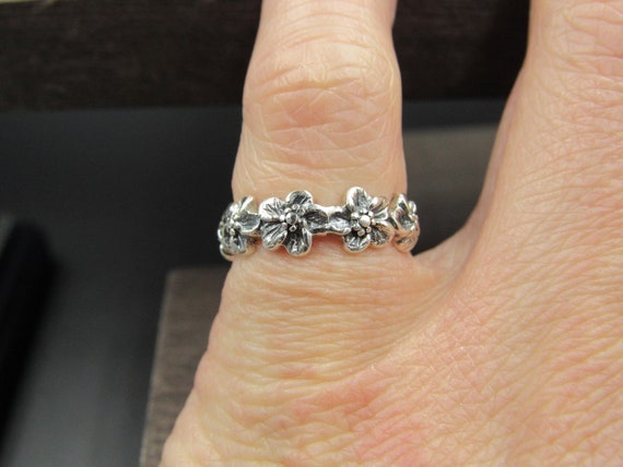 Size 5 Sterling Silver Floral Heart Thick Toe Band Ring Vintage Statement Engagement Wedding Promise Anniversary Bridal Cocktail Rings Jewelry Valresa Com