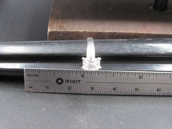 Size 8 Sterling Silver Rectangle Simple Cubic Zir… - image 7