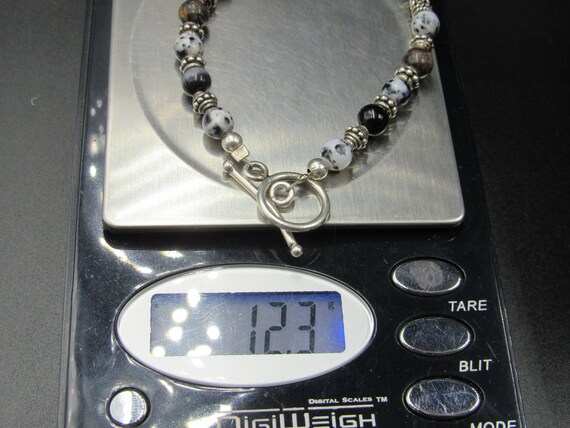 7" Sterling Silver Cool Pattern Two Different Sto… - image 5