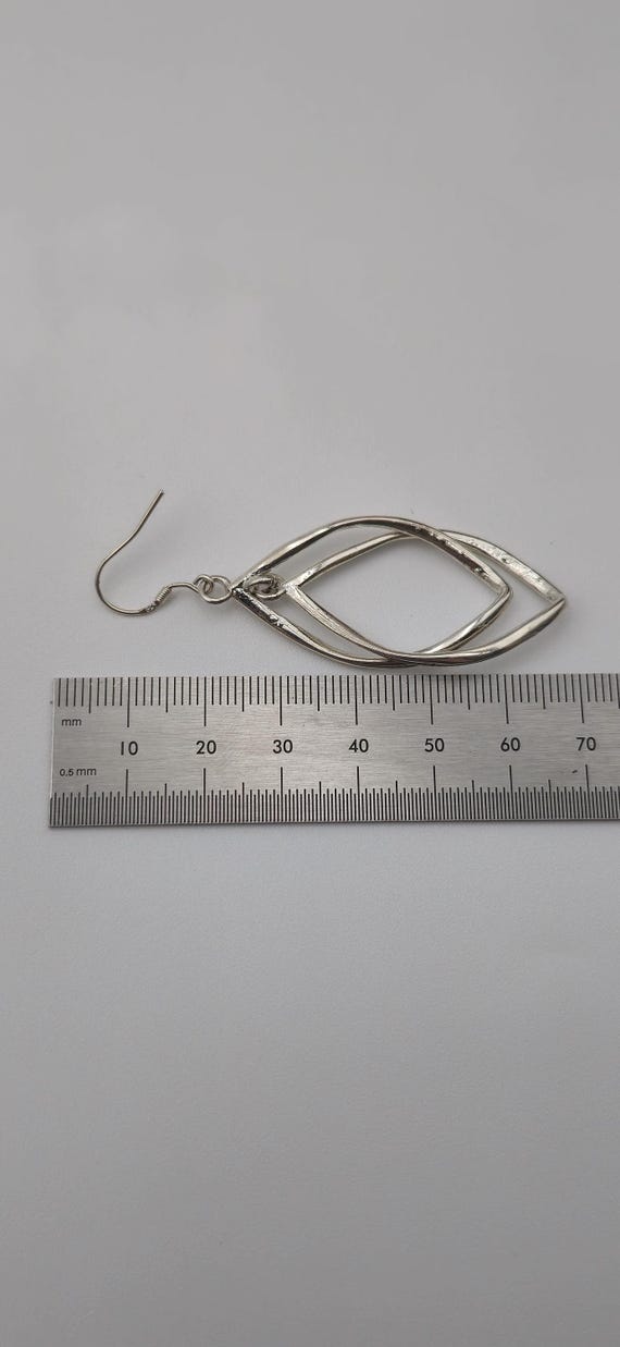 Sterling Silver Double Loop Style Large Earrings … - image 4