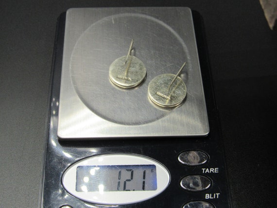 Sterling Silver Heavy Cursive Initials Earrings - image 6