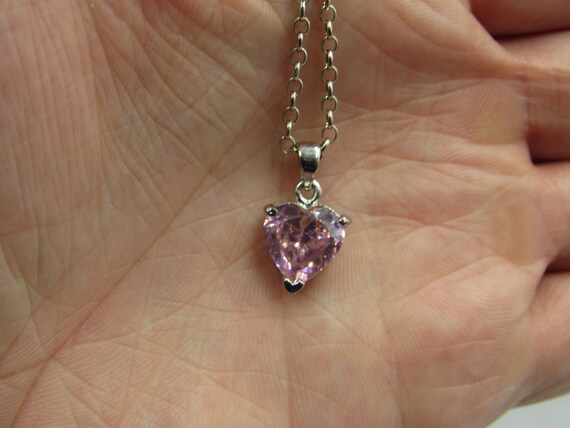 925 Silver Heart Pendant Crystal 1 Pink Heart /& 1 Clear Heart Clasp with CZ Gems
