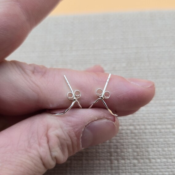 Sterling Silver Stylish Hammered Dangle Earrings … - image 3