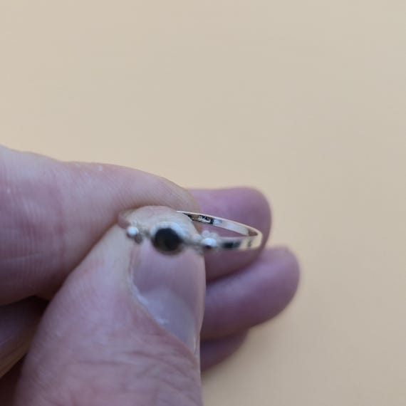 Size 6 Sterling Silver Tiny Abalone Shell Band Ri… - image 4