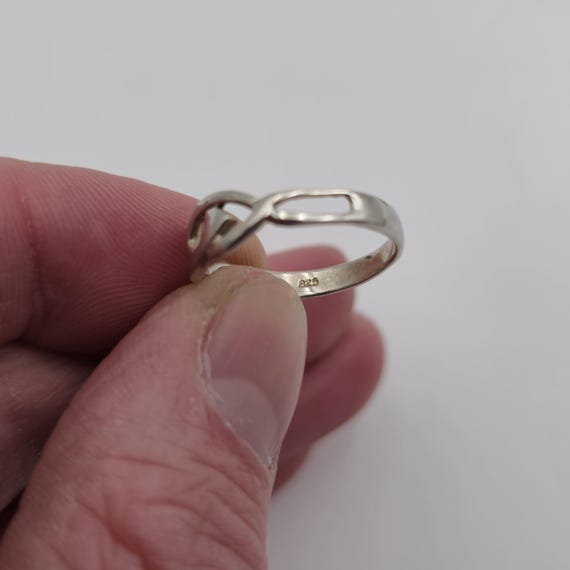 Size 6.75 Sterling Silver Celtic Pattern Woven St… - image 4
