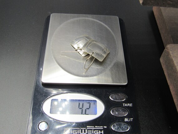 Sterling Silver Simple Square Dangle Earrings - image 5