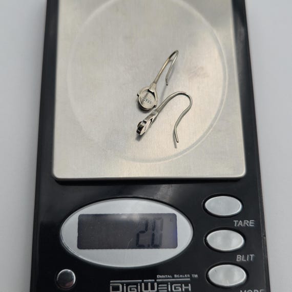 Sterling Silver Unique Crystal Dangle Earrings A4… - image 5