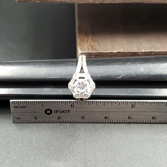Size 9 Sterling Silver Unique Cut Cubic Zirconia … - image 6