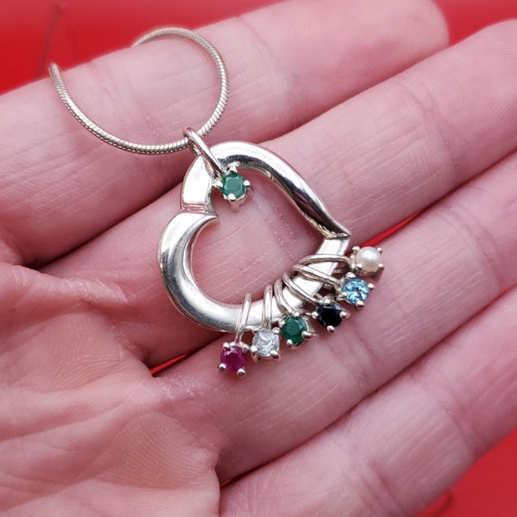 24 Inch 925 Sterling Silver Emerald Ruby Topaz Pe… - image 2