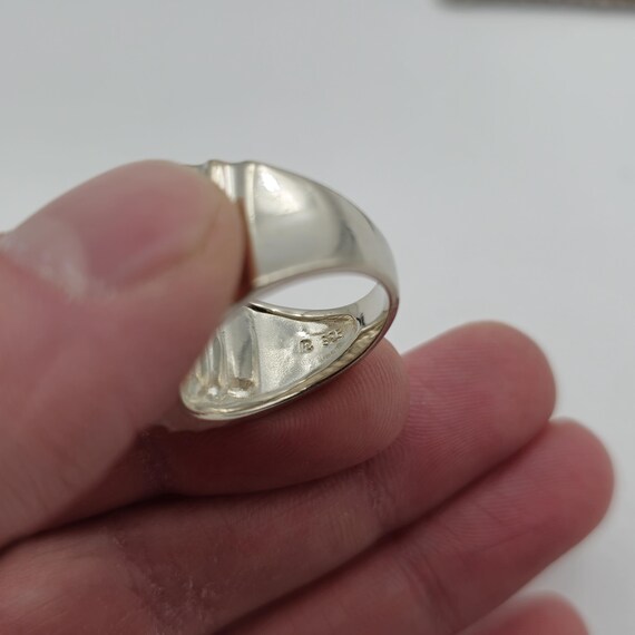 Size 7 Sterling Silver Solid Thick Quality Wide B… - image 5