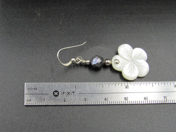 Sterling Silver Amazing Flower Shell Earrings Vin… - image 6