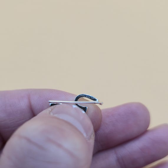 Sterling Silver Ocean Waves Small Dangle Earrings… - image 3