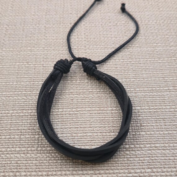 7 Inch Adjustable Multiple Strands Of Leather Bra… - image 3