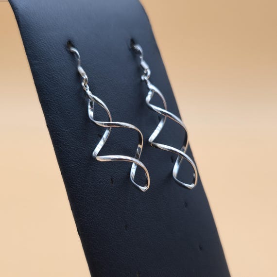 Sterling Silver Cute Pattern Simple Dangle Earrin… - image 2