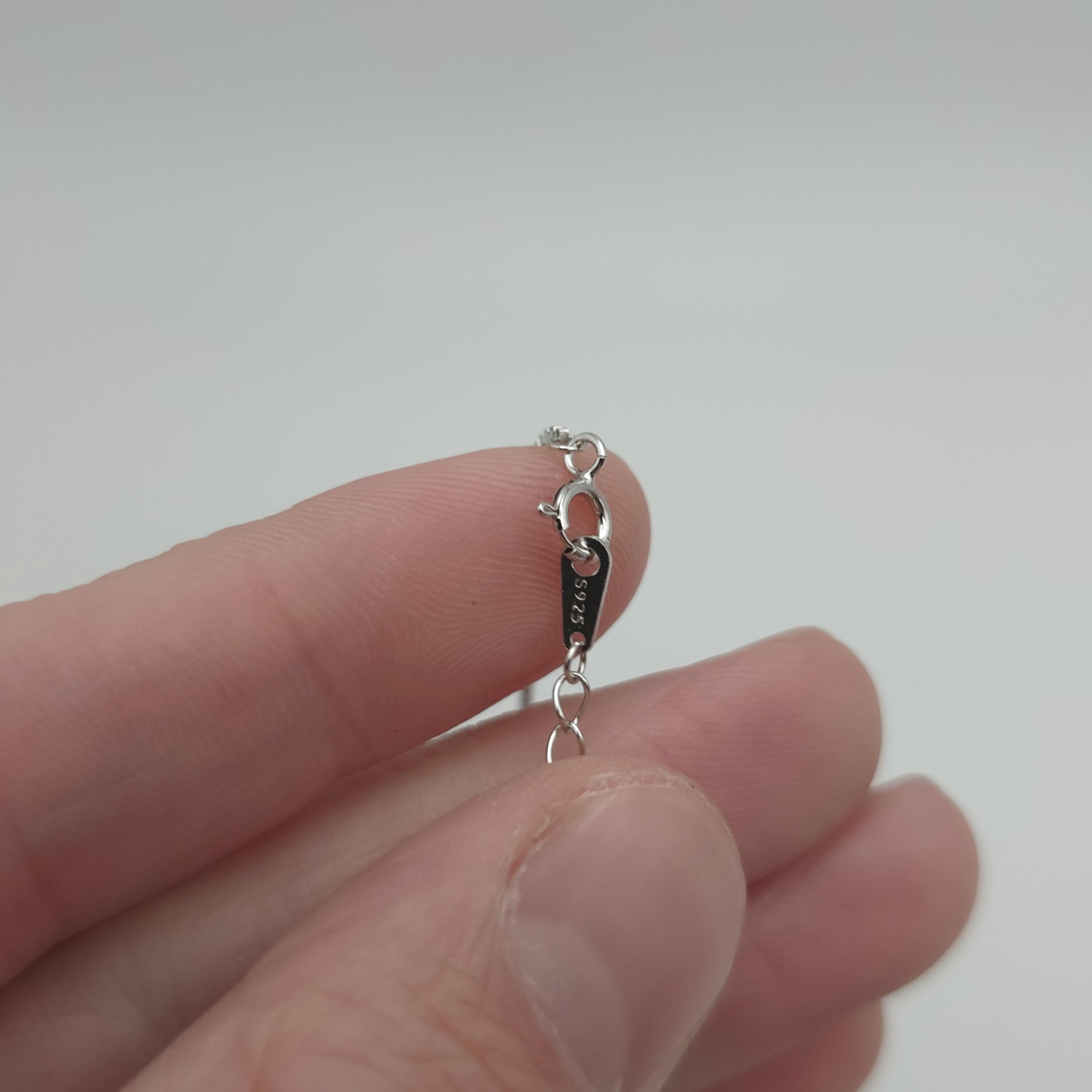 22 Inch Sterling Silver Heart and Letter M CZ Gem Necklace A669 - Etsy