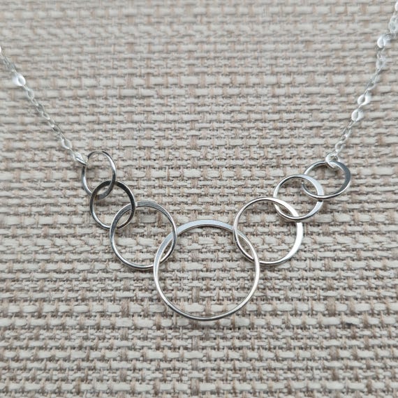 20 Inch Sterling Silver Interlocking Circles Chai… - image 3