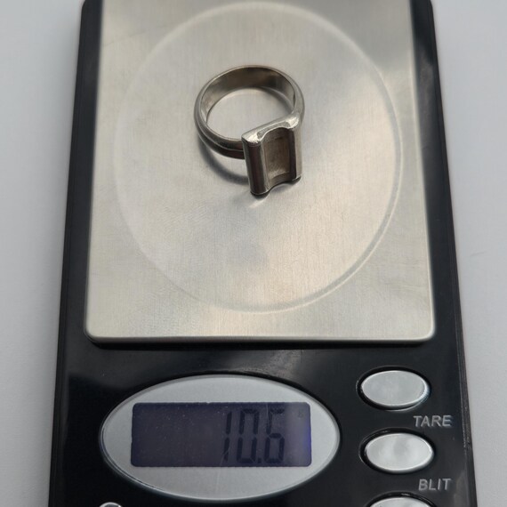 Size 7.75 Sterling Silver Solid Rectangle Shape R… - image 8
