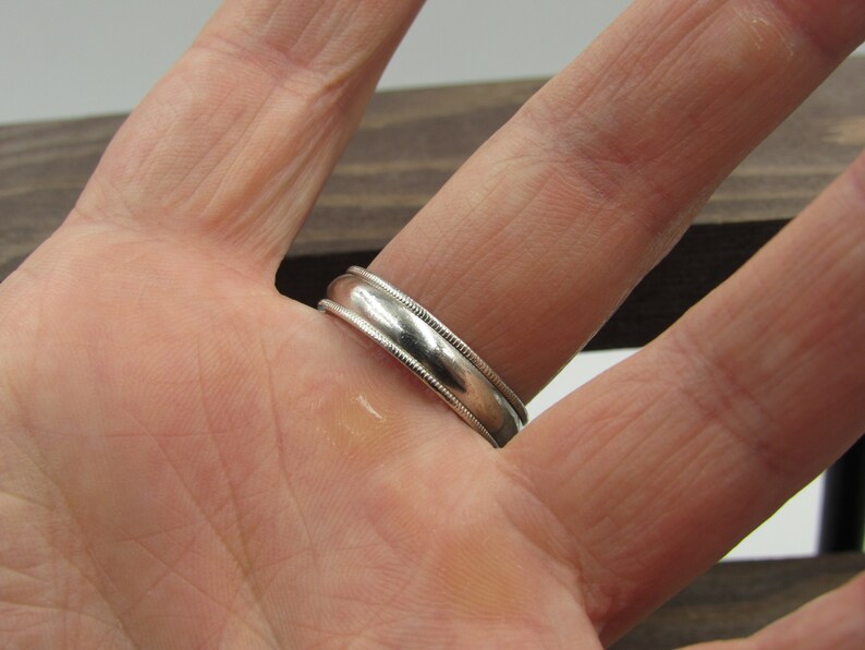 Size 9.75 Sterling Silver Large Stylish Band Ring Vintage Statement Engagement Wedding Promise Anniversary Bridal Cocktail Friendship