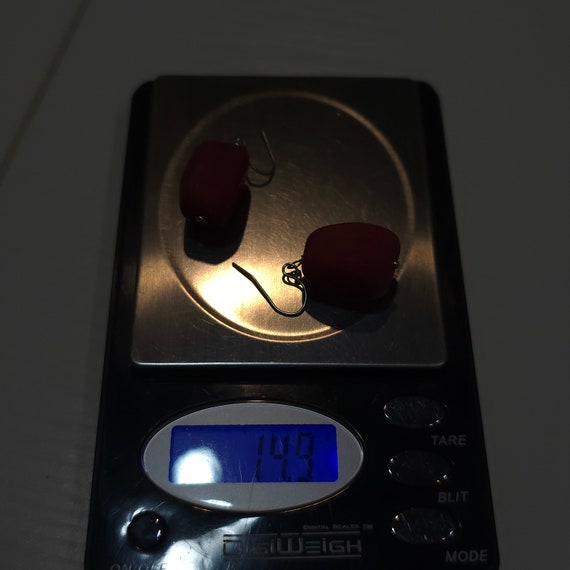 925 Sterling Silver Large Chunky Red Shell Dangle… - image 7