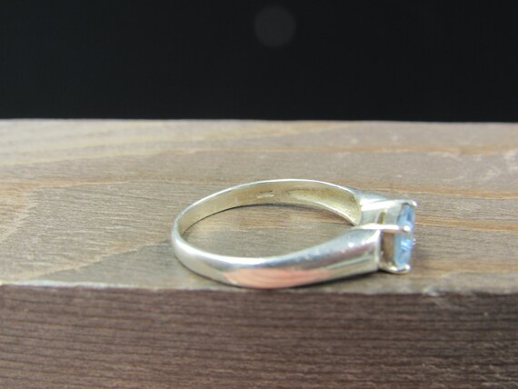 Size 8 Sterling Silver Cloudy Rectangle Blue Topa… - image 3