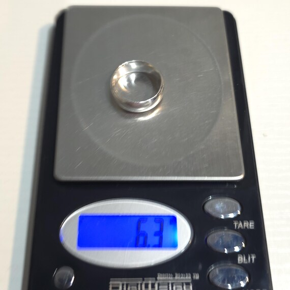 Size 6.75 Sterling Silver Worn Solid Plain Ring A… - image 7