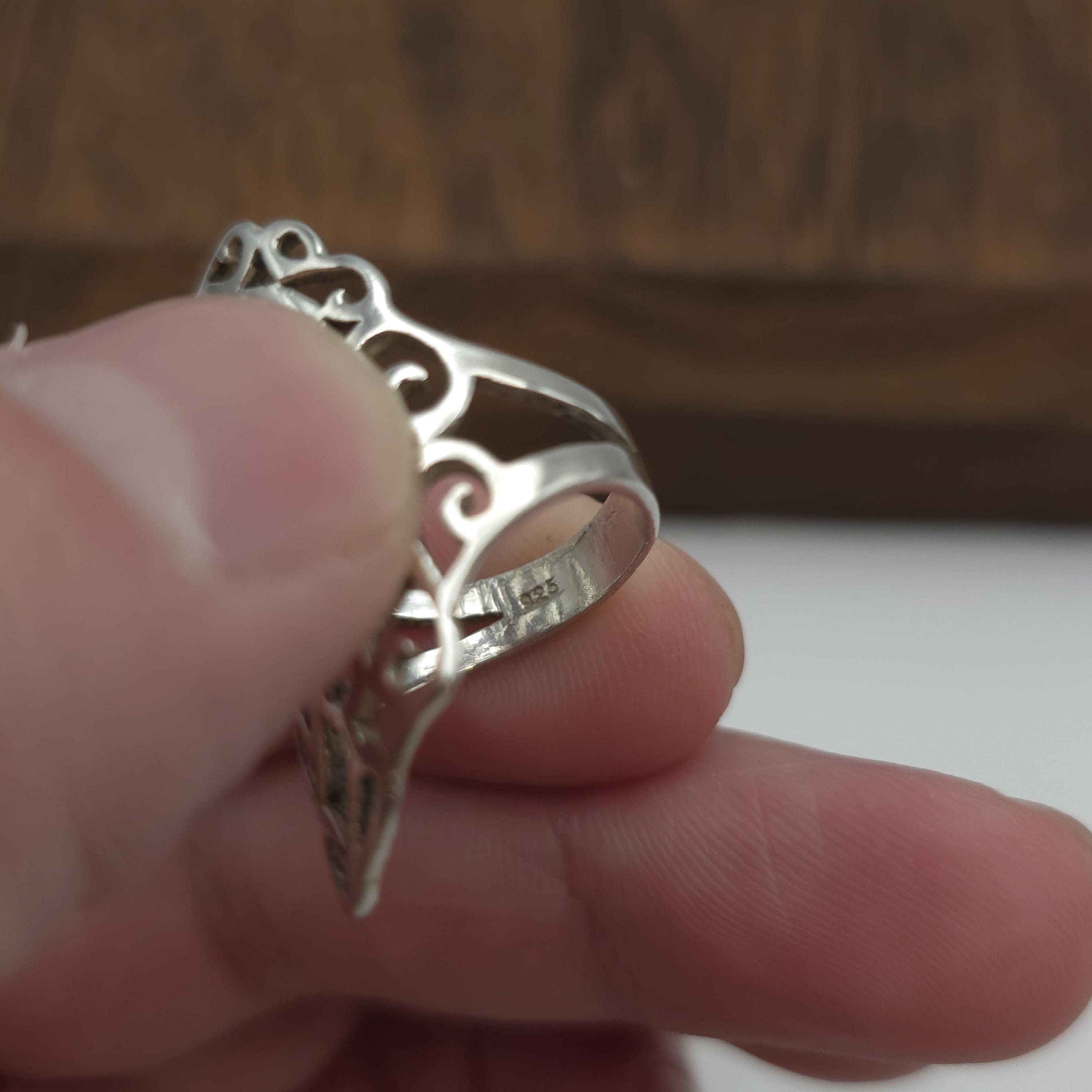 Size 6 Sterling Silver Fancy Filigree Long Ring A800 - Etsy