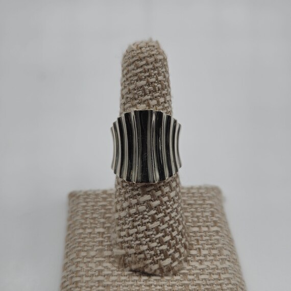 Size 7 Sterling Silver Solid Thick Quality Wide B… - image 1