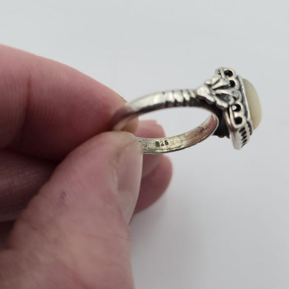 Size 7.25 Sterling Silver Solid Unique Mother Of … - image 5