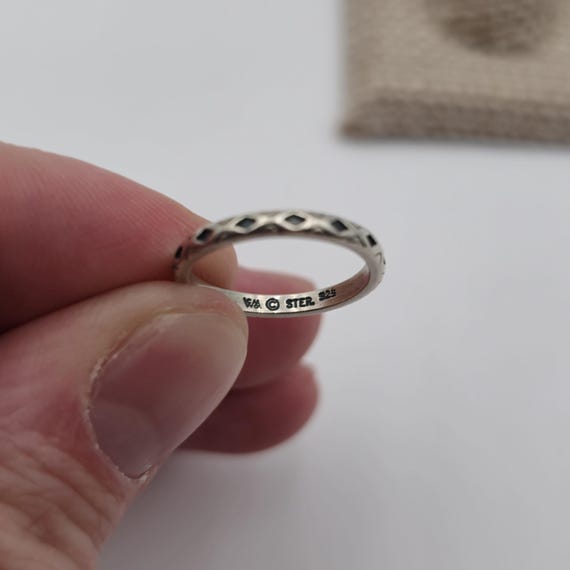 Size 5 Sterling Silver Unique Pattern Unisex Ring… - image 4