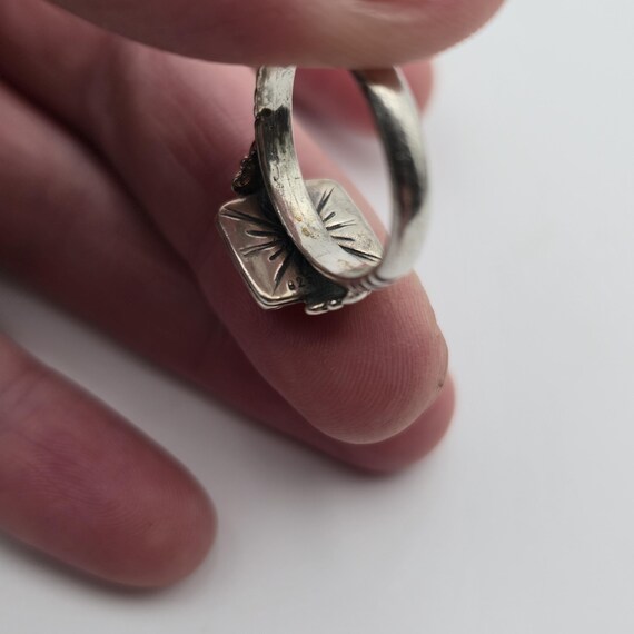 Size 7.25 Sterling Silver Solid Unique Mother Of … - image 6
