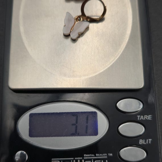 Copper Shell Butterfly Dangle Earrings A6409 - image 5