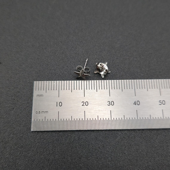 Sterling Silver Very Tiny Star Stud Earrings A6981 - image 5