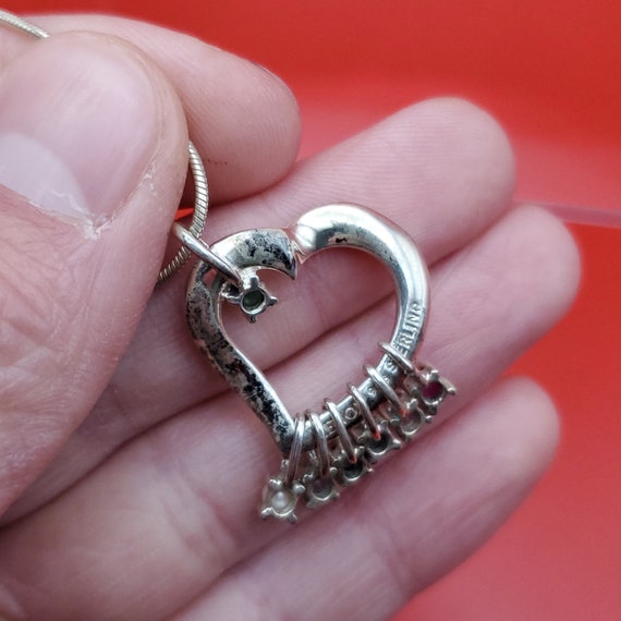 24 Inch 925 Sterling Silver Emerald Ruby Topaz Pe… - image 4