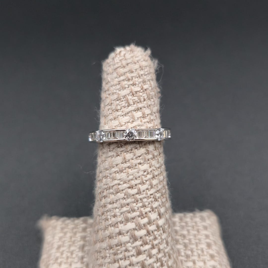 Size 5 Sterling Silver Unique Quality Cubic Zirconia Band Ring A7132 - Etsy