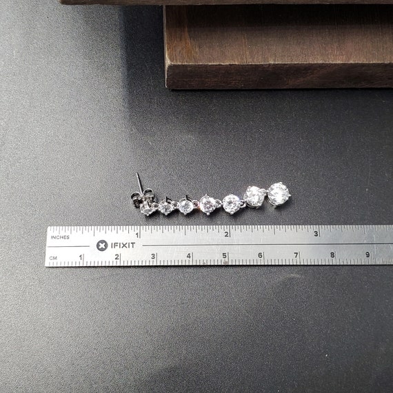 Sterling Silver String Of Bright Cubic Zirconia D… - image 6