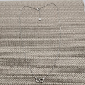 18 Inch Sterling Silver Interlocked Hearts Petite Chain Necklace A4342