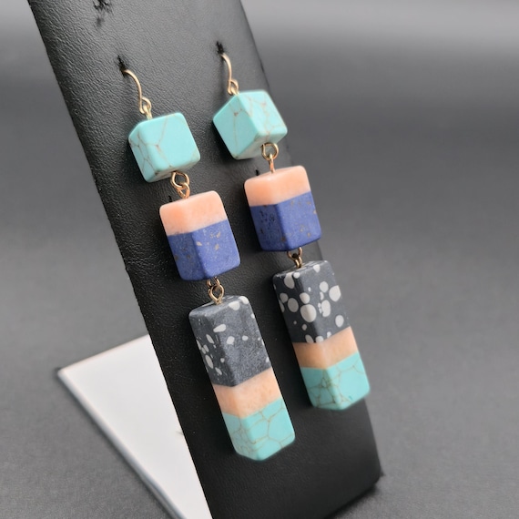 Silver Plated Various Layered Different Stones Da… - image 2