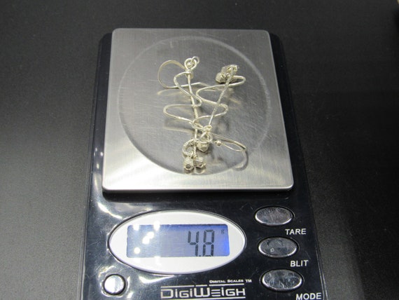 Sterling Silver Abstract Handmade Unique Dangle E… - image 5